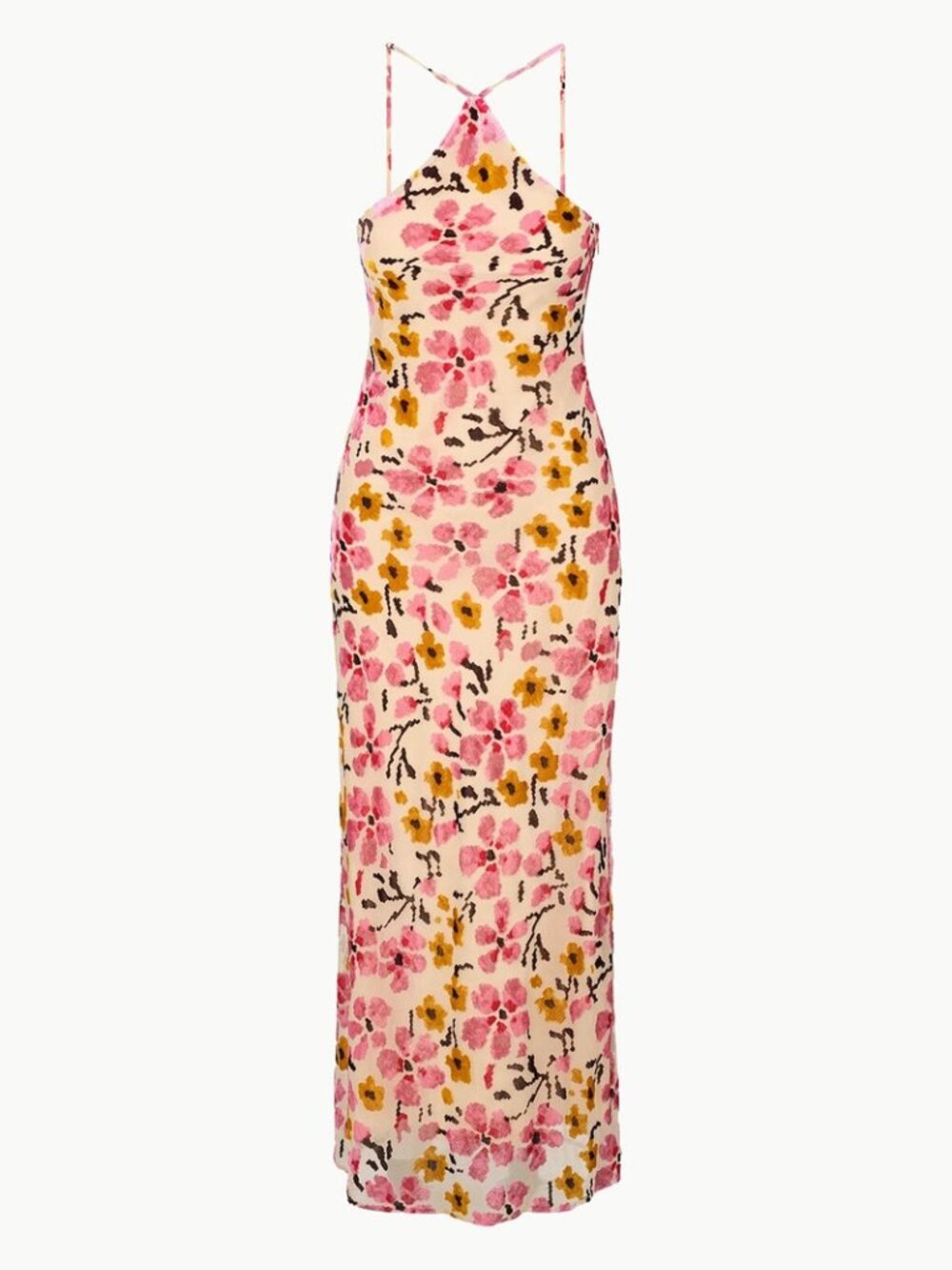 STAUD Pink & Yellow Floral Halter Maxi Dress - Picture 6 of 12
